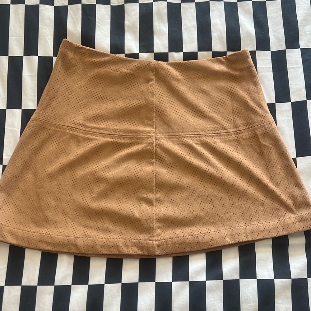 Jolt Suede Perforated Mini Skirt